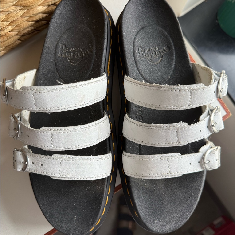 Dr. Martens Triple Strap White Sandals